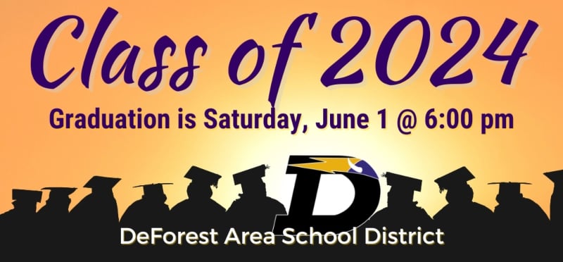 Graduation will be on Saturday, June 1 at 6:00 pm