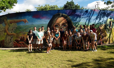 Students visiting Salcedo, home of the Mirabal Sisters in the Dominican Republic, 2018