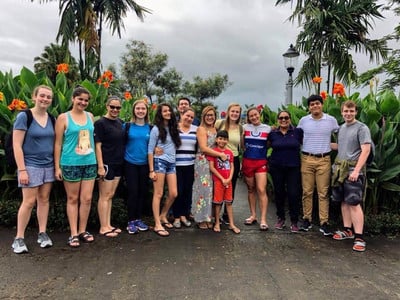 DAHS students visiting their Costa Rican host siblings in San Carlos, Costa Rica, Summer 2019